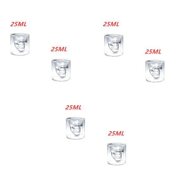 Skull Skull Double Transparent Glass - Eagles Domain Coffee