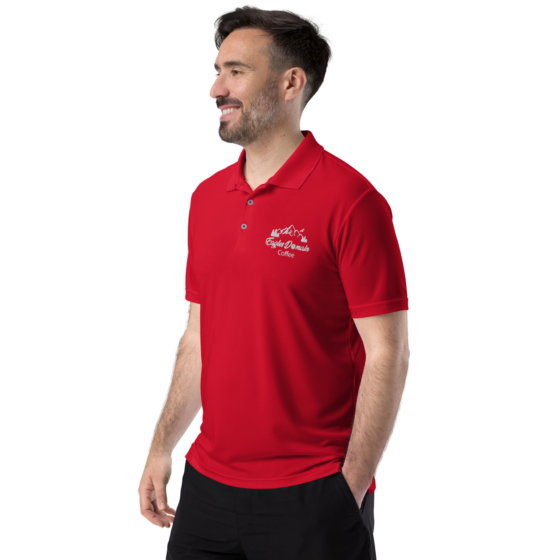 Eagles Domain Coffee Adidas Performance Polo Shirt - Eagles Domain Coffee