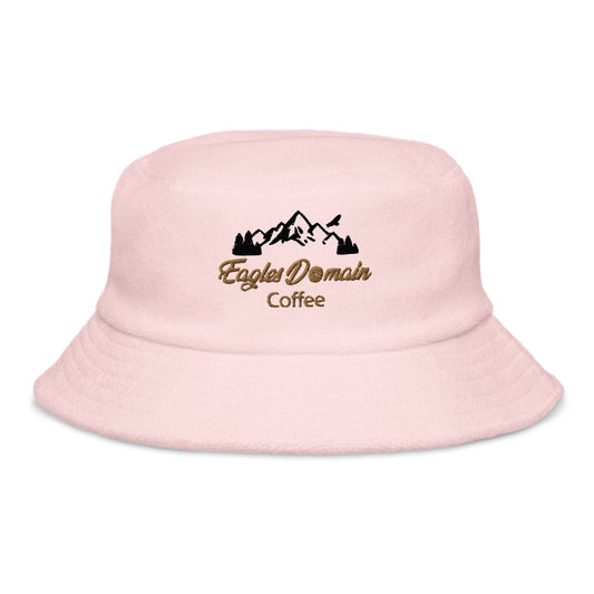 Eagles Domain Coffee Unstructured Terry Cloth Bucket Hat - Eagles Domain Coffee