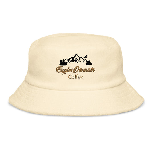 Eagles Domain Coffee Unstructured Terry Cloth Bucket Hat - Eagles Domain Coffee