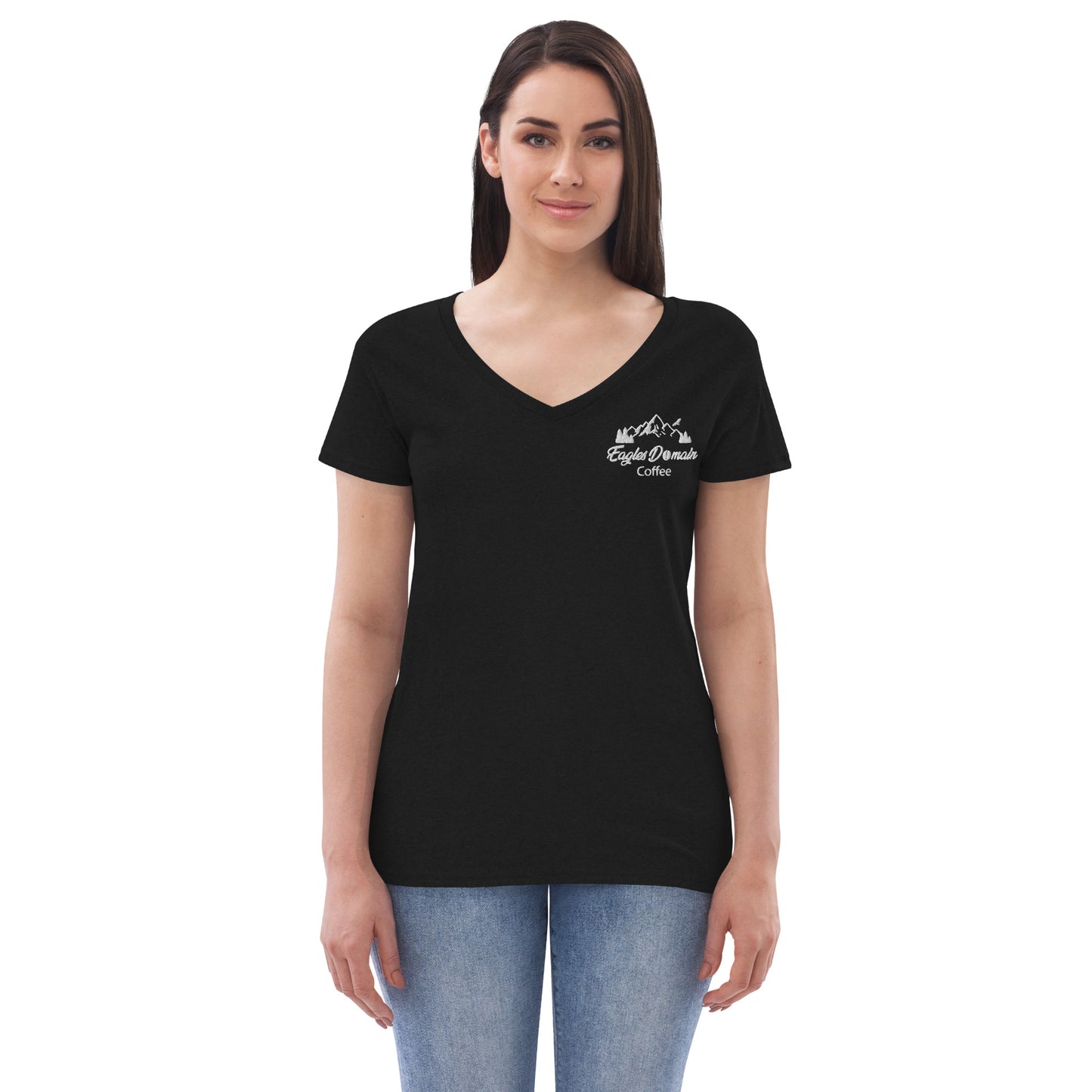 Eagles Domain Coffee Women’s Recycled V-Neck T-Shirt - Eagles Domain Coffee
