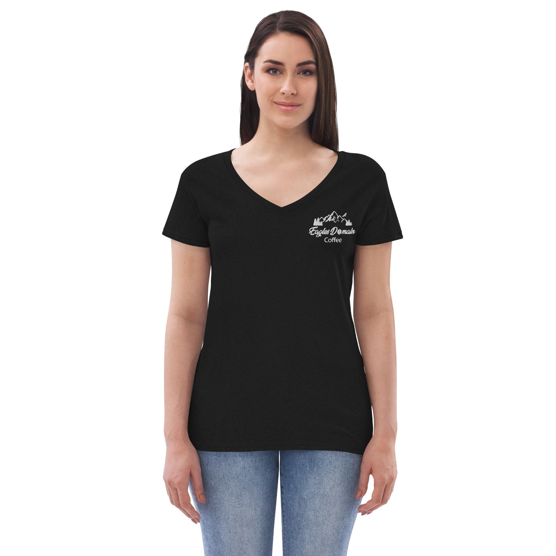 Eagles Domain Coffee Women’s Recycled V-Neck T-Shirt - Eagles Domain Coffee