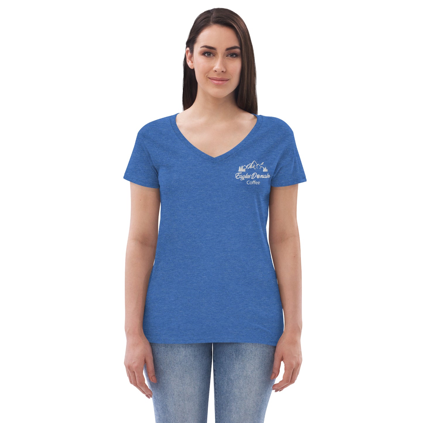 Eagles Domain Coffee Women’s Recycled V-Neck T-Shirt - Eagles Domain Coffee