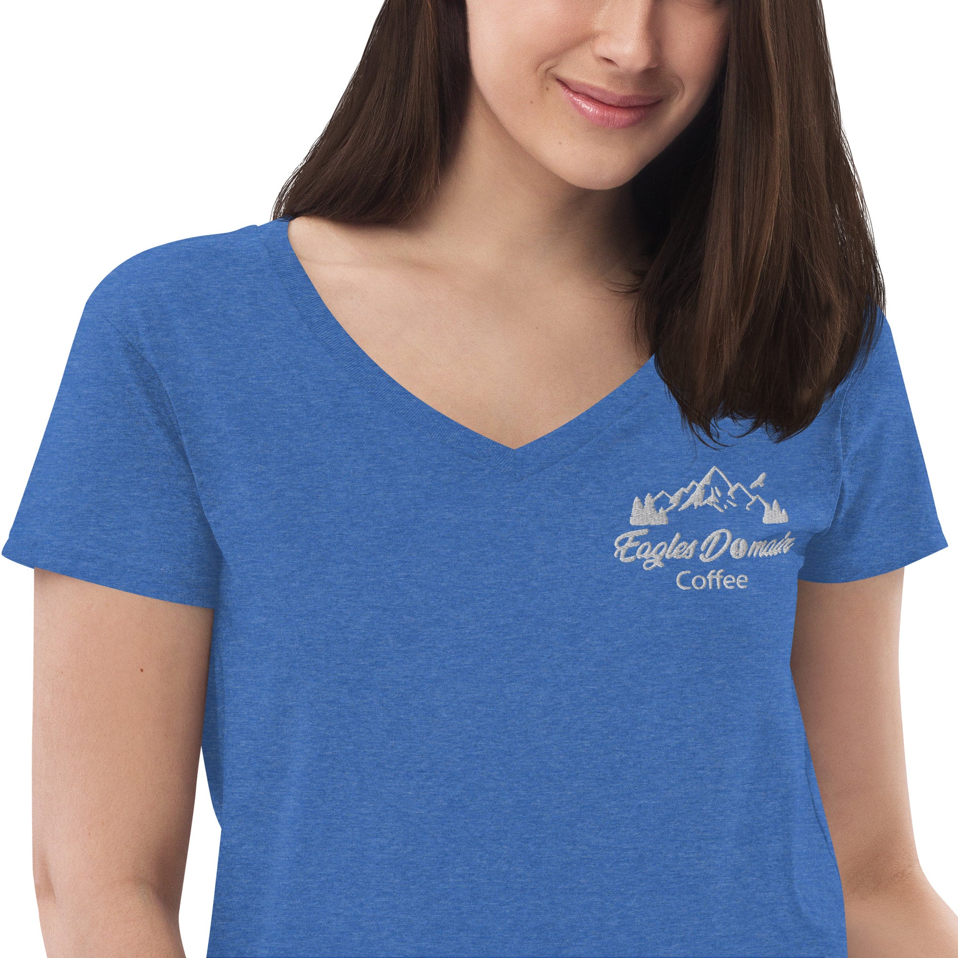 Eagles Domain Coffee Women’s Recycled V-Neck T-Shirt - Eagles Domain Coffee