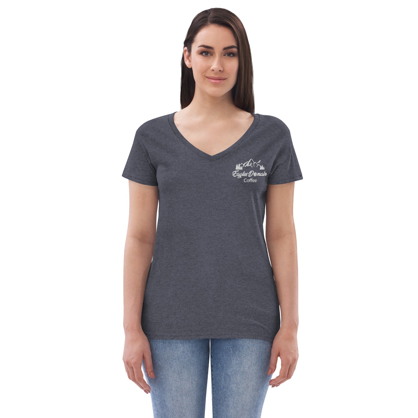 Eagles Domain Coffee Women’s Recycled V-Neck T-Shirt - Eagles Domain Coffee