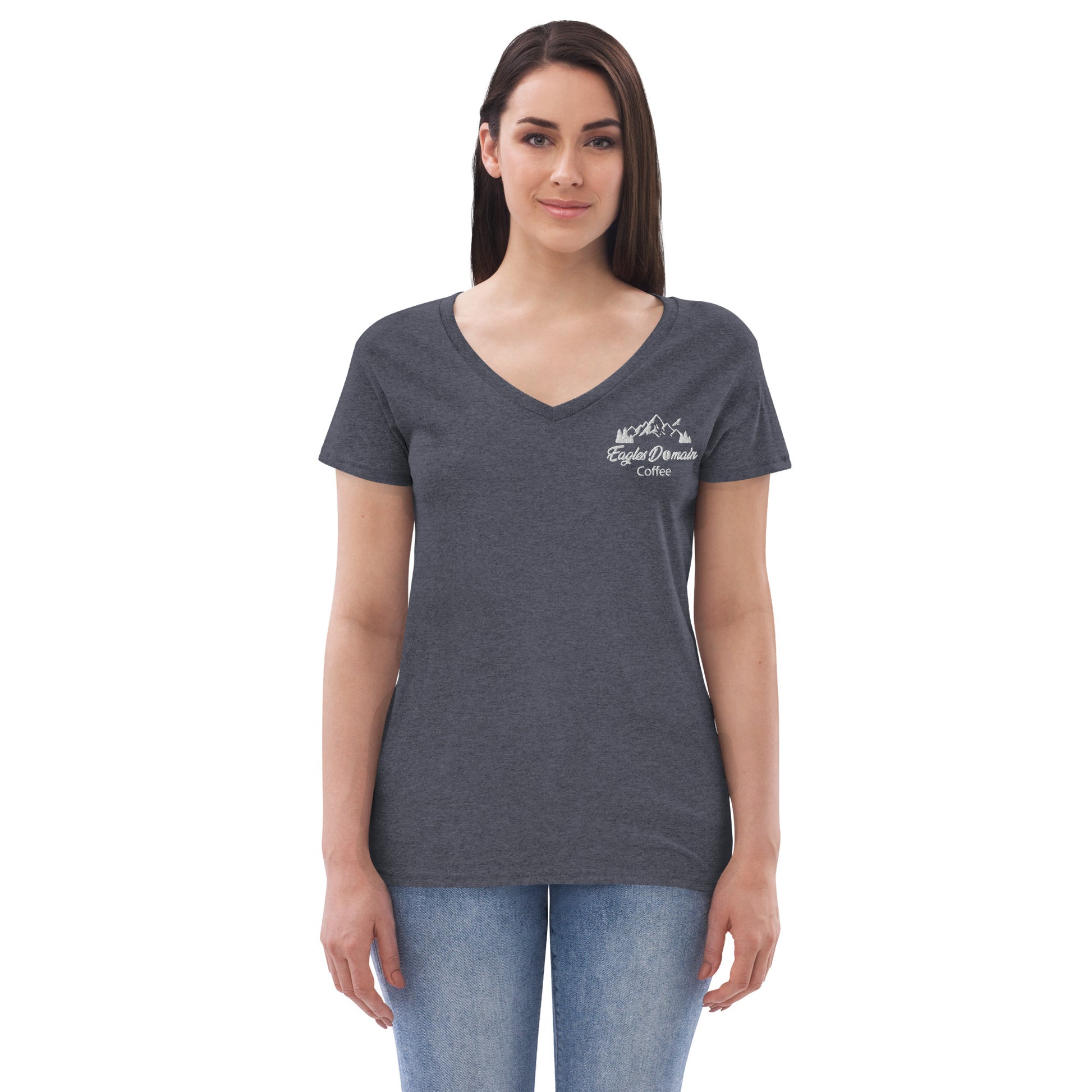 Eagles Domain Coffee Women’s Recycled V-Neck T-Shirt - Eagles Domain Coffee