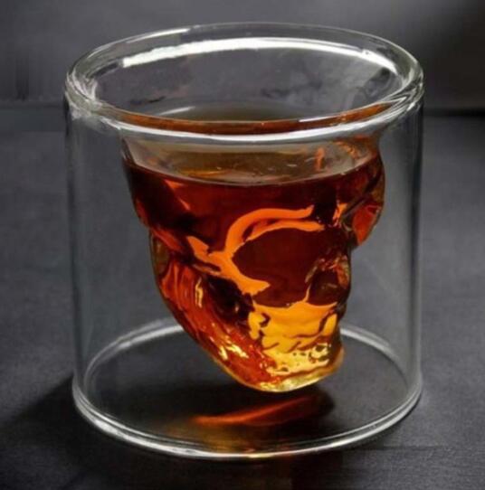 Skull Skull Double Transparent Glass - Eagles Domain Coffee