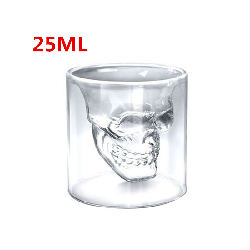 Skull Skull Double Transparent Glass - Eagles Domain Coffee