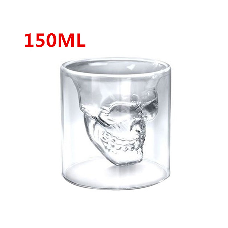 Skull Skull Double Transparent Glass - Eagles Domain Coffee