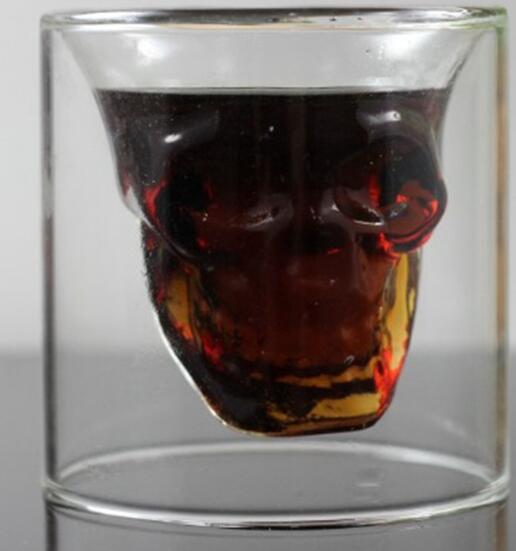 Skull Skull Double Transparent Glass - Eagles Domain Coffee