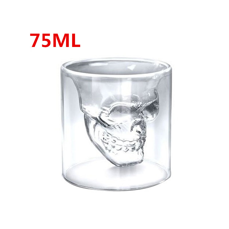Skull Skull Double Transparent Glass - Eagles Domain Coffee