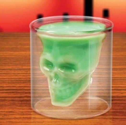 Skull Skull Double Transparent Glass - Eagles Domain Coffee