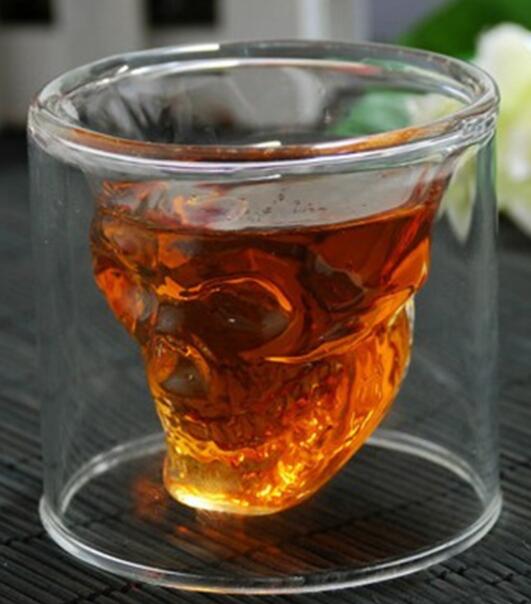 Skull Skull Double Transparent Glass - Eagles Domain Coffee