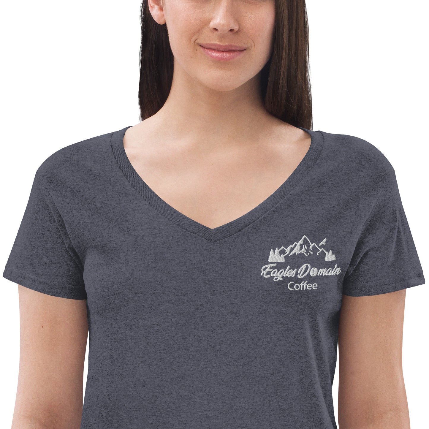 Eagles Domain Coffee Women’s Recycled V-Neck T-Shirt - Eagles Domain Coffee